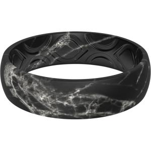 imageThunderFit Silicone Wedding Bands for Women Breathable Printed Design 56mm Wide 18mm Thick  12 Variety MultipackPack C Black Marble