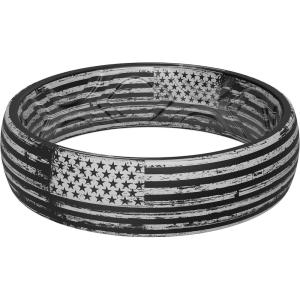 imageThunderFit Silicone Wedding Bands for Women Breathable Printed Design 56mm Wide 18mm Thick  12 Variety MultipackPack L US Flag Grey Line Grunge