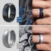 imageThunderFit Silicone Rings for Men Breathable Edition Step Edge Rubber Engagement Bands 84mm Wide 22mm Thick  147 Variety MultipackPack C Charcoal Black  Brass Grey  Blue Camo  Grey Silver