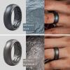 imageThunderFit Silicone Rings for Men Breathable Edition Step Edge Rubber Engagement Bands 84mm Wide 22mm Thick  147 Variety MultipackPack D Charcoal Black  Dark Silver  Metallic Blue  Metallic Platinum