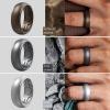 imageThunderFit Silicone Rings for Men Breathable Edition Step Edge Rubber Engagement Bands 84mm Wide 22mm Thick  147 Variety MultipackPack E Charcoal Black  Iron Grey  Lead Grey  Grey Camo  Metallic Bronze  Dark Silver  Grey Silver