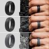 imageThunderFit Silicone Rings for Men Breathable Edition Step Edge Rubber Engagement Bands 84mm Wide 22mm Thick  147 Variety MultipackPack E Charcoal Black  Iron Grey  Lead Grey  Grey Camo  Metallic Bronze  Dark Silver  Grey Silver