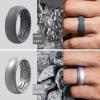 imageThunderFit Silicone Rings for Men Breathable Edition Step Edge Rubber Engagement Bands 84mm Wide 22mm Thick  147 Variety MultipackPack F Charcoal Black  Iron Grey  Lead Grey  Grey Silver