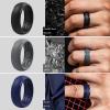 imageThunderFit Silicone Rings for Men Breathable Edition Step Edge Rubber Engagement Bands 84mm Wide 22mm Thick  147 Variety MultipackPack G Charcoal Black  Iron Grey  Lead Grey  Navy Blue  Midnight Blue  Olive Green  Chili Red