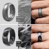 imageThunderFit Silicone Rings for Men Breathable Edition Step Edge Rubber Engagement Bands 84mm Wide 22mm Thick  147 Variety MultipackPack H Pack H Charcoal Black  Iron Grey  Metallic Grey  Grey Camo