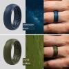 imageThunderFit Silicone Rings for Men Breathable Edition Step Edge Rubber Engagement Bands 84mm Wide 22mm Thick  147 Variety MultipackPack I Charcoal Black  Iron Grey  Midnight Blue  Olive Green
