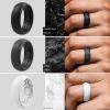 imageThunderFit Silicone Rings for Men Breathable Edition Step Edge Rubber Engagement Bands 84mm Wide 22mm Thick  147 Variety MultipackPack K Charcoal Black  Iron Grey  Smokey Grey  Pure White  Midnight Blue  Olive Green  Navy Blue
