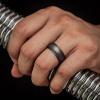 imageThunderFit Silicone Rings for Men Breathable Edition Step Edge Rubber Engagement Bands 84mm Wide 22mm Thick  147 Variety MultipackPack M Dark Metal