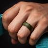 imageThunderFit Silicone Rings for Men Breathable Edition Step Edge Rubber Engagement Bands 84mm Wide 22mm Thick  147 Variety MultipackPack N Olive Green