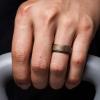 imageThunderFit Silicone Wedding Rings for Men  Step Edge Sleek Design Rubber Engagement Bands  8mm Width  2mm ThicknessBronze