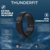 imageThunderFit Silicone Wedding Rings for Men  Step Edge Sleek Design Rubber Engagement Bands  8mm Width  2mm ThicknessDark Blue