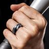 imageThunderFit Silicone Wedding Rings for Men  Step Edge Sleek Design Rubber Engagement Bands  8mm Width  2mm ThicknessGrey Camo