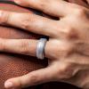 imageThunderFit Silicone Wedding Rings for Men  Step Edge Sleek Design Rubber Engagement Bands  8mm Width  2mm ThicknessSilver