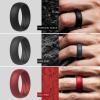 imageThunderFit Silicone Wedding Rings for Men Breathable Edition Rubber Engagement Bands Airflow Inner Grooves 85mm Wide 25mm Thick  1234567 Variety MultipackPack J Charcoal Black  Iron Grey  Chili Red  Navy Blue  Concrete Grey  Olive Green