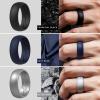 imageThunderFit Silicone Wedding Rings for Men Breathable Edition Rubber Engagement Bands Airflow Inner Grooves 85mm Wide 25mm Thick  1234567 Variety MultipackPack S Charcoal Black  Navy Blue  Silver Grey  Charcoal BlackSunset Orange  Charcoal BlackBlue Line  Charcoal BlackSmokey Grey