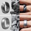 imageThunderFit Silicone Wedding Rings for Men Breathable Edition Rubber Engagement Bands Airflow Inner Grooves 85mm Wide 25mm Thick  1234567 Variety MultipackPack K Charcoal Black  Iron Grey  Grey Camo  Silver Grey