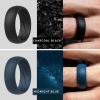 imageThunderFit Silicone Wedding Rings for Men Breathable Edition Rubber Engagement Bands Airflow Inner Grooves 85mm Wide 25mm Thick  1234567 Variety MultipackPack Q Charcoal Black  Midnight Blue  Pure White  Olive Green