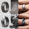 imageThunderFit Silicone Wedding Rings for Men Breathable Edition Rubber Engagement Bands Airflow Inner Grooves 85mm Wide 25mm Thick  1234567 Variety MultipackPack L Charcoal Black  Iron Grey  Metallic Platinum  Grey Camo