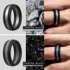 imageThunderFit Silicone Wedding Rings for Men Breathable Edition Rubber Engagement Bands Airflow Inner Grooves 85mm Wide 25mm Thick  1234567 Variety MultipackPack G Charcoal Black  Dark Silver  Charcoal BlackSilver Grey  Charcoal BlackSmokey Grey