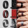 imageThunderFit Silicone Wedding Rings for Men Breathable Edition Rubber Engagement Bands Airflow Inner Grooves 85mm Wide 25mm Thick  1234567 Variety MultipackPack F Charcoal Black  Charcoal BlackBlue Line  Silver Grey  Charcoal BlackChili Red  Dark Silver  Charcoal BlackSmokey Grey  Charcoal BlackSilver Grey