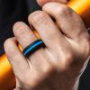 imageThunderFit Silicone Wedding Rings for Men Breathable Edition Rubber Engagement Bands Airflow Inner Grooves 85mm Wide 25mm Thick  1234567 Variety MultipackPack ZG Blue Black