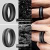 imageThunderFit Silicone Wedding Rings for Men Breathable Edition Rubber Engagement Bands Airflow Inner Grooves 85mm Wide 25mm Thick  1234567 Variety MultipackPack I Charcoal Black  Iron Grey  Charcoal BlackSmokey Grey  Smokey GreyCharcoal Black