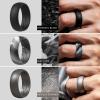 imageThunderFit Silicone Wedding Rings for Men Breathable Edition Rubber Engagement Bands Airflow Inner Grooves 85mm Wide 25mm Thick  1234567 Variety MultipackPack H Charcoal Black  Grey Camo  Metallic Platinum  Olive Green  Metallic Bronze