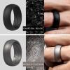 imageThunderFit Silicone Wedding Rings for Men Breathable Edition Rubber Engagement Bands Airflow Inner Grooves 85mm Wide 25mm Thick  1234567 Variety MultipackPack P Charcoal Black  Metallic Platinum  Olive Green  Navy Blue