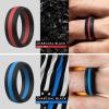 imageThunderFit Silicone Wedding Rings for Men Breathable Edition Rubber Engagement Bands Airflow Inner Grooves 85mm Wide 25mm Thick  1234567 Variety MultipackPack V Charcoal BlackSmokey Grey  Silver GreyCharcoal Black  Charcoal BlackChili Red  Charcoal BlackBlue Line