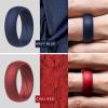 imageThunderFit Silicone Wedding Rings for Men Breathable Edition Rubber Engagement Bands Airflow Inner Grooves 85mm Wide 25mm Thick  1234567 Variety MultipackPack ZF Charcoal Black  Iron Grey  Navy Blue  Chili Red