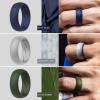 imageThunderFit Silicone Wedding Rings for Men Breathable Edition Rubber Engagement Bands Airflow Inner Grooves 85mm Wide 25mm Thick  1234567 Variety MultipackPack J Charcoal Black  Iron Grey  Chili Red  Navy Blue  Concrete Grey  Olive Green