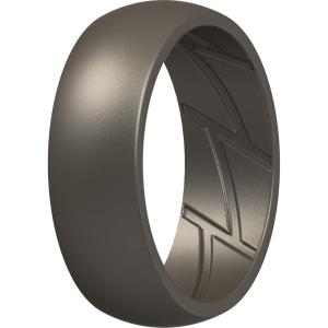 imageThunderFit Silicone Wedding Rings for Men Breathable Edition Rubber Engagement Bands Airflow Inner Grooves 85mm Wide 25mm Thick  1234567 Variety MultipackPack X Gunmetal