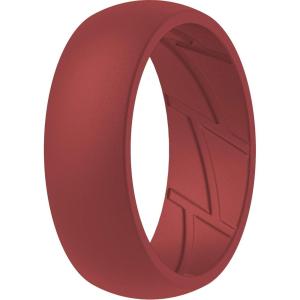 imageThunderFit Silicone Wedding Rings for Men Breathable Edition Rubber Engagement Bands Airflow Inner Grooves 85mm Wide 25mm Thick  1234567 Variety MultipackPack ZB Red