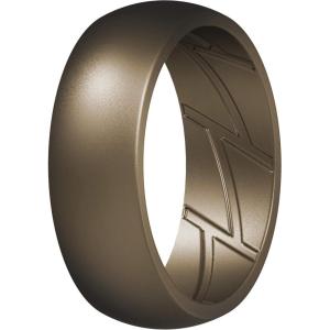 imageThunderFit Silicone Wedding Rings for Men Breathable Edition Rubber Engagement Bands Airflow Inner Grooves 85mm Wide 25mm Thick  1234567 Variety MultipackPack ZE Bronze