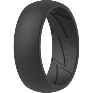 imageThunderFit Silicone Wedding Rings for Men Breathable Edition Rubber Engagement Bands Airflow Inner Grooves 85mm Wide 25mm Thick  1234567 Variety MultipackPack W Dark Grey