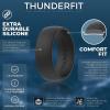 imageThunderFit Silicone Wedding Rings for Men 2 Layers Round Rubber Engagement Bands 87mm Wide 2mm Thick  14710 Variety MultipackPack B BlackOrange