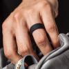 imageThunderFit Silicone Wedding Rings for Men 2 Layers Round Rubber Engagement Bands 87mm Wide 2mm Thick  14710 Variety MultipackPack C BlackGrey