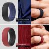 imageThunderFit Silicone Wedding Rings for Men 2 Layers Round Rubber Engagement Bands 87mm Wide 2mm Thick  14710 Variety MultipackPack F BlackOrange  BlackNavy Blue  GreyBlack  RedBlack