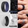 imageThunderFit Silicone Wedding Rings for Men 2 Layers Round Rubber Engagement Bands 87mm Wide 2mm Thick  14710 Variety MultipackPack G BlackDarkRed  BlackDarkNavy  BlackOliveGreen  GreyBlack