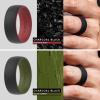 imageThunderFit Silicone Wedding Rings for Men 2 Layers Round Rubber Engagement Bands 87mm Wide 2mm Thick  14710 Variety MultipackPack G BlackDarkRed  BlackDarkNavy  BlackOliveGreen  GreyBlack