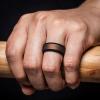 imageThunderFit Silicone Wedding Rings for Men Breathable Step Edge 2 Layers 10mm Wide 23mm Thick  147 Variety MultipackPack B BlackDarkBronze