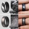 imageThunderFit Silicone Wedding Rings for Men Breathable Step Edge 2 Layers 10mm Wide 23mm Thick  147 Variety MultipackPack D Black  BlackDarkGrey  BlackGunmetal  BlackGreyCamo