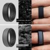 imageThunderFit Silicone Wedding Rings for Men Breathable Step Edge 2 Layers 10mm Wide 23mm Thick  147 Variety MultipackPack D Black  BlackDarkGrey  BlackGunmetal  BlackGreyCamo