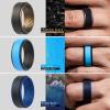 imageThunderFit Silicone Wedding Rings for Men Breathable Step Edge 2 Layers 10mm Wide 23mm Thick  147 Variety MultipackPack F Charcoal BlackSunset Orange  Ocean BlueCharcoal Black  Olive GreenCharcoal Black  Charcoal BlackMetallic Bronze  Sky BlueCharcoal Black  Orange CamoCharcoal Black  Maroon RedCharcoal Black