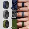 imageThunderFit Silicone Wedding Rings for Men Breathable Step Edge 2 Layers 10mm Wide 23mm Thick  147 Variety MultipackPack G Charcoal Black  Olive GreenCharcoal Black  Smokey GreyCharcoal Black  Navy BlueCharcoal Black  Concrete GreyCharcoal Black  Sky BlueCharcoal Black  Pure WhiteCharcoal Black