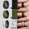 imageThunderFit Silicone Wedding Rings for Men Breathable Step Edge 2 Layers 10mm Wide 23mm Thick  147 Variety MultipackPack G Charcoal Black  Olive GreenCharcoal Black  Smokey GreyCharcoal Black  Navy BlueCharcoal Black  Concrete GreyCharcoal Black  Sky BlueCharcoal Black  Pure WhiteCharcoal Black
