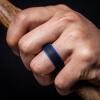 imageThunderFit Silicone Wedding Rings for Men Breathable Step Edge 2 Layers 10mm Wide 23mm Thick  147 Variety MultipackPack H DarkBlueBlack