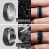 imageThunderFit Silicone Wedding Rings for Men Breathable Step Edge 2 Layers 10mm Wide 23mm Thick  147 Variety MultipackPack J GreyBlack  GreyCamoBlack  SilverBlack  BlackGrey
