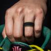 imageThunderFit Silicone Wedding Rings for Men Breathable Step Edge 2 Layers 10mm Wide 23mm Thick  147 Variety MultipackPack K OliveGreenBlack