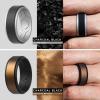 imageThunderFit Silicone Wedding Rings for Men Breathable Step Edge 2 Layers 10mm Wide 23mm Thick  147 Variety MultipackPack L SilverBlack  OliveGreenBlack  BlackDarkBlue  BlackDarkBronze